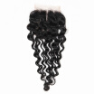 Racily Hair Brazilian Deep Wave Closure 1 Piece Natural Black Deep Curly Lace Closure Human Hair