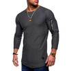 New Fashion Men Long Sleeved T-shirt Slim Fit Male Sports Tshirt Solid Color Round Neck Tee Shirts Mens Top Clothing