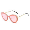 New Arrival Fashion Women Sunglasses Oversized Diamond Decorative Unique Rimless Women Diamond Sharp Glasses Brand Eyewear
