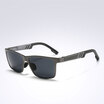 UV400 Mens Polarized Sunglasses Silver&Black