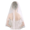 80-100 cm Embroidery Lace Double Puff Comb Hard Wedding Veil