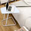 Double side sofa computer table classic white lazy removable bedside table laptop table bedside simple small table sofa side desk modern small coffee table table tempered glass table