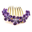 Hairbrush retro vintage hair inserted combs head flowers metal crystal rhinestones accessories jewelry