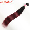 Ombre Brazilian Straight Virgin Hair 1B99JBurgundy Two Tone Human Hair Bundles 10"-24"inch Remy Hair Extensions