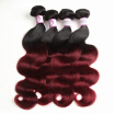 Racily Hair Ombre Brazilian Hair Body Wave 4 Bundles 1B Burgundy Colored Black to 99J Human Hair Weave Bundles