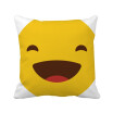 Laugh Yellow Cute Online Emoji Square Throw Pillow Insert Cushion Cover Home Sofa Decor Gift