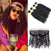 134 Lace Frontal Closure 7A Grade Peruvian Virgin Hair Deep Wave 4 Bundles Frontal And Bundles With Frontal Closure Cheap 100 Hu