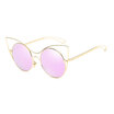 Cat eye Sunglasses Women round lens HD mirror metal female fashion sun glasses party travel shopping accessory UV400