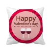 Pink Happy Valentines Day Glasses Square Throw Pillow Insert Cushion Cover Home Sofa Decor Gift