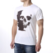 Black Hip Hop Mens Crew-Neck Skull Print T-Shirt