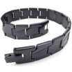 Hpolw Mens black Stainless Steel Bolt button Bracelet Classic deft design Link Wrist15mm06" Length 85"216cm