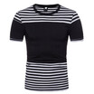Mens Striped Casual Short-Sleeve T-Shirt