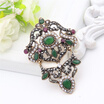 Turkish Resin Floral Brooch Pins Women Retro Gold Color Jewelry Activity Pendant Brooch Broches Lapel Hijab Pin Indian Bijoux