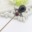 Vintage Turkish Women Flower Hair Sticks Arabia Resin Hairpin Jewelry Antique Gold Color India Bride Comb Tight Updo Hair Clasp