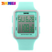 Women Men Sport Watch Candy Color Silicone Square LCD Digital Sport Watch