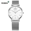 ROSDN Luxury Brand Mens Watch mesh strap women watches Stainless Steel Analog Quartz Watches Women Waterproof Couple wrist watch