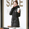 New Fashion Winter Jacket Long Parkas Warm Cotton Padded Coat Zipper Elegant Hooded Ladies Jackets Coat Female Outerwear