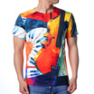Fashion Mens O-neck Tops Geometry Print Pullover T-Shirts