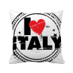 I Love Italy Word Love Heart Circle Stamp Square Throw Pillow Insert Cushion Cover Home Sofa Decor Gift