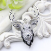 Classic Style Women Deer Brooch Pin Rhinestone Enamel Gold Color Jewelry Pins Animal Brooches Broches Ladies Lapel Hijab Pins