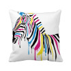 Zebra Animal Rainbow Color Square Throw Pillow Insert Cushion Cover Home Sofa Decor Gift