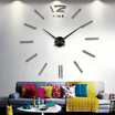 Wall ClockModern Frameless DIY Wall Clock Large 3D Wall Watch Non Ticking for Living Room Bedroom Kitchen