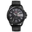 Naviforce 9055 Men Leather Belt Watches Quartz 30m Waterproof Male Sports Wristwatch