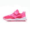 Li Ning childrens shoes for men&women childrens breathable non-slip soft midsole Velcro running shoes YKFN042-6 fluorescent fruit powder fire dragon red 315
