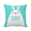 Happy Easter Festival Blue Bunny Pattern Square Throw Pillow Insert Cushion Cover Home Sofa Decor Gift