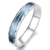 Hpolw Stainless Steel Cubic Zirconia Classic Forever Love Couples Promise Ring Mens Womens Wedding Band Blue Silver