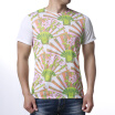 Mens Chinese Style Floral Printed Round Neck Short Sleeve T-shirt