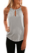 Womens Sleeveless Keyhole Blouse