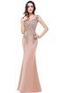 Womens Rhinestone Applique Sheer Maxi Long Evening Prom Party Dress