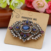 Gothic Style Women Hollow Flower Resin Vintage Brooch Corsage Antique Gold Color Turkish Indian Ethnic Wedding Banquet Jewelry