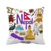 Nepal Love Heart Landscap National Flag Square Throw Pillow Insert Cushion Cover Home Sofa Decor Gift