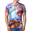 Mens Fashion O-Neck Pullover Colorful Print T-Shirts