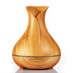 400ml Aroma Essential Oil Diffuser Ultrasonic Air Humidifier with Wood Grain 7 Color Changing LED Lights for Office Home
