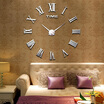 3D Wall Clock Frameless Modern Mirror Metal Large Wall Stickers Clocks Wall Watches Room Home Decorations