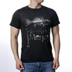 Mens Black Short Sleeve Round Neck Printed T-Shirts