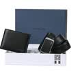 Juego de regalo de cinturón para hombre de Pierre cardin cinturón de cuero con hebilla automática cartera corta J7L20102G negro