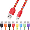1M Micro USB Flat Braided Synchronization Charger Cable Cord Adapter for Android Smart Phones