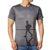 Mens Slim Fit Casual Strip Printing Tops Short Sleeved O-Neck Pullover T-Shirts