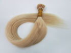 Remeehi 100 Stands 16"-26" Real Human Hair Extensions Straight Keratin Stick I-Tip Platinum Blonde Color 60 70g