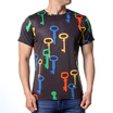Mens Fashion O-neck Tops Color key printing Pullover T-Shirts