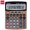 Deli deli large screen gold panel voice calculator 12-bit display live voice computer 27560