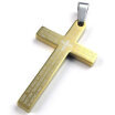 Hpolw Mens Jewelry Stainless Steel Casting 18K Gold Lords Prayer Cross Pendant Necklace18-26 inch Chain