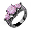 Aiyaya Size 678910 Women Fashion Jewelry 10KT Black Gold Filled Pink Zircon Stone Ring High Quality