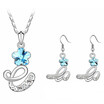 Korea Trendy Accessories Fashion Pendant Necklace Stud Earring Set Women Crystal Luxury Wedding Jewelry Sets 2980