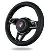WRC car steering wheel cover leather sports handle set whole leather one interface car with first layer cowhide breathable sweat-absorbent non-slip four seasons universal beige