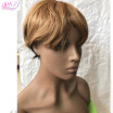Short Brazilin Bob Wigs for Black Women Wave 100 Human Hair Lace Front 1brown Wig L Shaped with Natural Hairline for PartyCosp